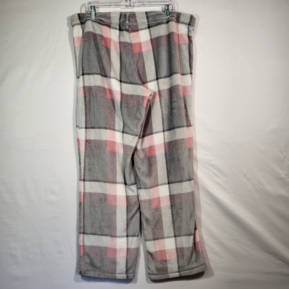 Secret Treasure Woman's Pajama Pant Size XL 16/18 Gray/Pink/White Plaid - Picture 5 of 7